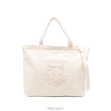 26SS Maison Kitsune Fox Head Xl Canvas 토트 LW05105WW01070432