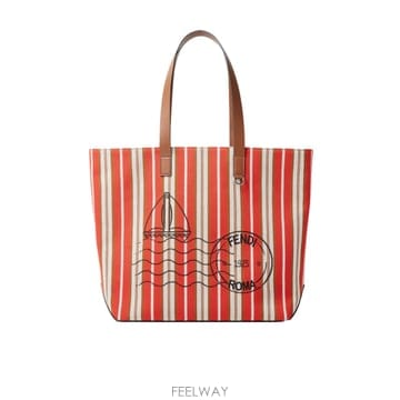 25FW Fendi Shopping 백 M Canvas Stripes Rosso 7VA657AUGUF1SCQ