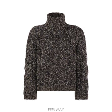 25FW 브루넬로 쿠치넬리 소프트 울, 캐시미어 앤 모헤어 터틀넥 스웨터 with braided design
