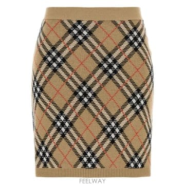 25FW Burberry 체크 니트 미니 스커트 8110604SAND TP575944854