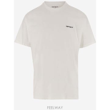 25SS 칼하트 S S Script Embroidery T 셔츠 코튼 싱글 저지 I03043500AXX TP