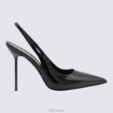파리텍사스 LIDIA 슬링백 페이턴트 105 하이 힐 블랙 페이턴트 레더 여성 펌프스 PX913XVN01BL