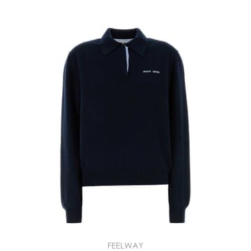 26FW 미우미우 미드나이트 블루 캐시미어 폴로 셔츠 MMLA20SOOO15Z1F0008 TP57694458