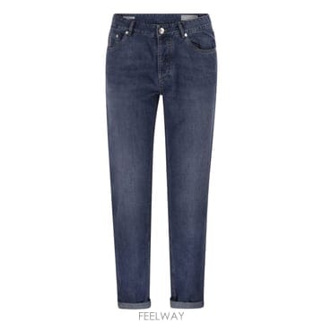 26SS 브루넬로 쿠치넬리 미디움 블루 데님 jeans  클래식 컷  Five pockets  Button 