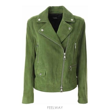 23FW 칼 라거펠트 Suede 레더 Biker 자켓 236W1906476 TP575470353