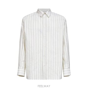 25FW 생로랑 Cassandre 셔츠 in striped 코튼 848033Y7K191332 TP571836