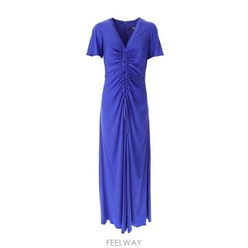 24SS 칼 라거펠트 Rouched Maxi 드레스 241W1312172 TP575470348