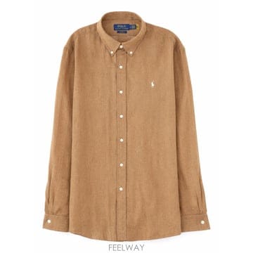 26SS 폴로 랄프 로렌 Custom 핏 casual 셔츠 with 로고 710966294505RLBROWN