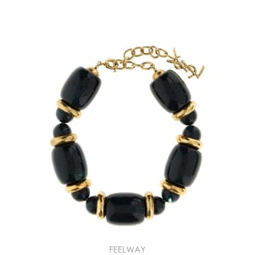 25FW 생로랑 투 tone resin 앤 metal 목걸이 830532Y15917981 TP57547403