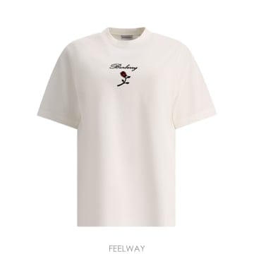 Burberry 코튼 T 셔츠 로고 Flock Crew 8083647 TP575476962