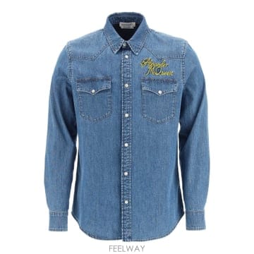 23FW 알렉산더 맥퀸 셔츠 WITH EMBROIDERED 로고 687568QSY654001 TP571830