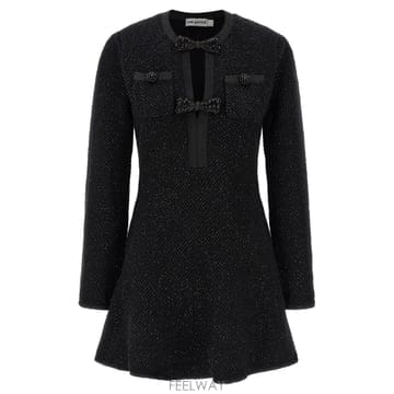 26SS Self portrait 블랙 Sequin 니트 미니 드레스 RS26210SBBLACK TP5712