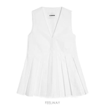 26SS 질샌더 Sleeveless 탑 with sweetheart 넥라인 J01NC0178J45001100