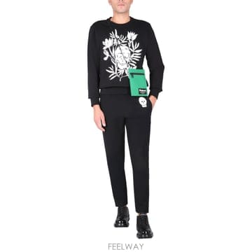 21FW 알렉산더 맥퀸 조깅 팬츠 WITH EMBROIDERED 스컬 666211QRR420911 TP571