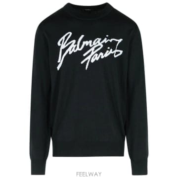 26SS Balmain 울 스웨터 with 로고 GH1KD000KJ61EAB TP571131546