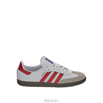 26SS ADIDAS 로우 탑 스니커즈 in 화이트 with iconic red IG1025 TP575988