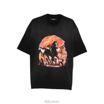 26SS AMIRI Amiri Plains 오버사이즈 Tee AMTOJR1022BLACK TP57064132