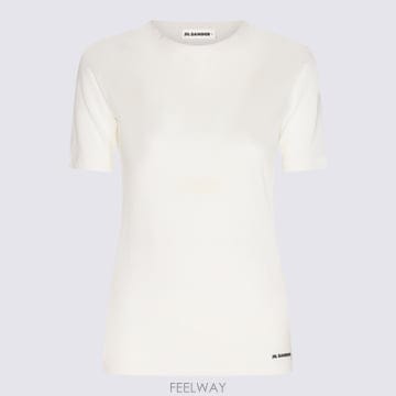 24FW 질샌더 화이트 round 넥 쇼트 sleeve T 셔츠 J40GC0005J45031100 TP571