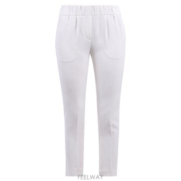 26SS 브루넬로 쿠치넬리 슬림 핏 팬츠 앤 crop design in 실크 blend from 브루넬로 쿠