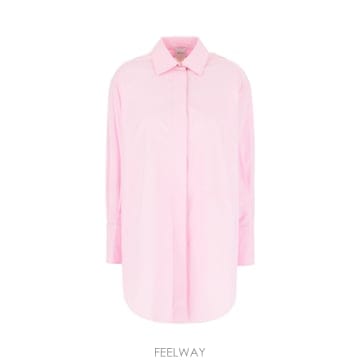 24FW PATOU 핑크 poplin 셔츠 드레스 DR0860017425P TP577078828