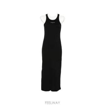 26SS Maison Kitsune 로고 Ribbed 탱크 드레스 QW01650KA0033P199 TP575