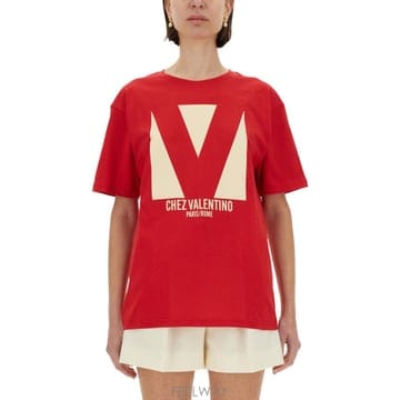 Valentino CHEZ 프린트 T 셔츠 6B3MG24H95WR9B TP575476744