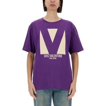Valentino CHEZ 프린트 T 셔츠 6B3MG24H95WR1B TP575476743