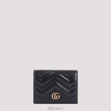 25FW 구찌 블랙 레더 Marmont GG 왈렛 466492DTD1T1000 TP571823704