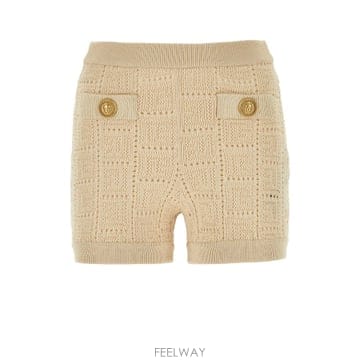 23FW Balmain Ficelle viscose 니트 숏츠 AF0PA197KE250KF TP5718420