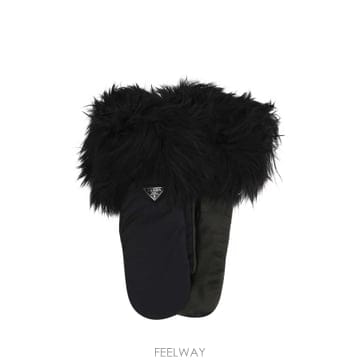 25FW 프라다 블랙 nylon 앤 nappa 레더 gloves 1GG1092DEVF0002 TP575476