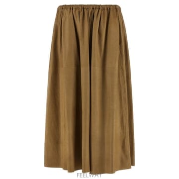 26SS Auralee 레더 스커트 A26SS03CBKHAKIBEIGE TP572725408