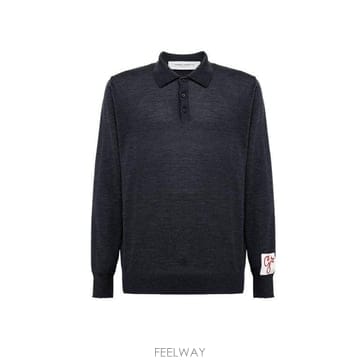 Golden Goose 디럭스 브랜드 로고 패치 폴로 셔츠 GMP01353P001041 60318ANTHRA