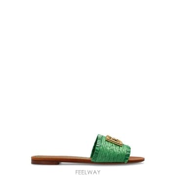 돌체앤가바나 로고 플라크 브레이디드 슬리퍼 CQ0646AN217 8B606 GREEN SAND TP97941