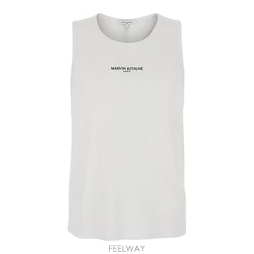 메종 키츠네 파리 로고 골지 탱크탑 QM00600KA0033 P100 TP978263358