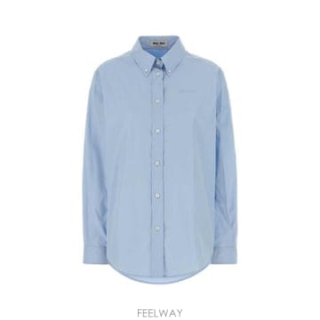 Miu Miu 로고 자수 버튼업 셔츠 MK1693SOOO19SE F0013 TP979417035