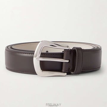 브루넬로 쿠치넬리 30mm 브라운 스무드 레더 웨스턴 벨트