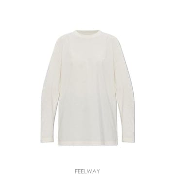 Y 3 로고 프린트 크루넥 티셔츠 KQ9777 WHT TP979430726