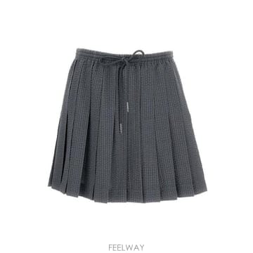Thom Browne 드로스트링 플리츠 미니 스커트 FGCA42A06455 055 TP978281770