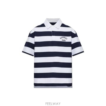 지방시 파리 로고 자수 스트라이프 폴로 셔츠 BML01B3YTG 131WHITENAVY TP979421616