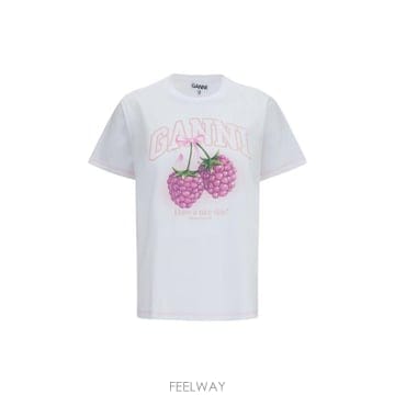 가니 라즈베리 프린트 티셔츠 A1050294 151 TP979327444