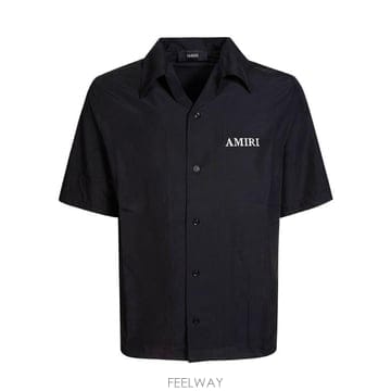 Amiri 로고 자수 반소매 셔츠 AMTOSH1155 BLACK TP979441245