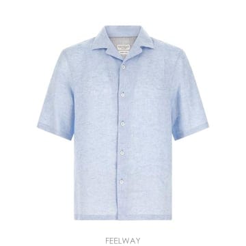 Brunello Cucinelli 반소매 버튼업 셔츠 MM6840615 C105 TP979440714