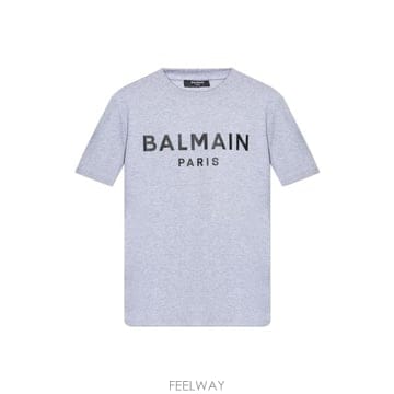 Balmain 로고 프린트 크루넥 티셔츠 GH1EG000BD46 YEQ TP979430787