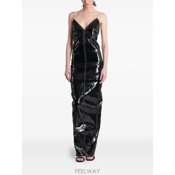 Rick Owens 26 FW �������� ���̿� ���� ��� ���� �� ��ư �ƽ� �巹�� RP01F6519SRAKM1 TP45411926 FW �������� ���̿� ���� ��� ���� �� ��ư �ƽ� �巹