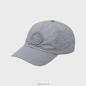 스톤 아일랜드 로고자수 나일론 볼캡 그레이