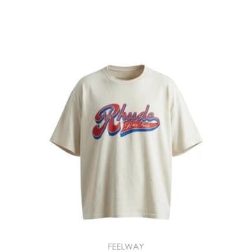 RHUDE 26SS ��� ���� Ƽ���� RHSS26TT03012 6188 VINTAGE WHITE RED BLUE26SS ��� ���� Ƽ���� RHSS26TT03012 6188 VINTAGE WHITE