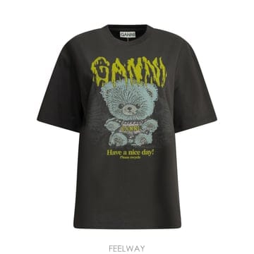 GANNI [V90]���� A1050303252 ���� Ƽ���� ���� Forest Teddy Crew Neck T Shirt[V90]���� A1050303252 ���� Ƽ���� ���� Forest Teddy Cr