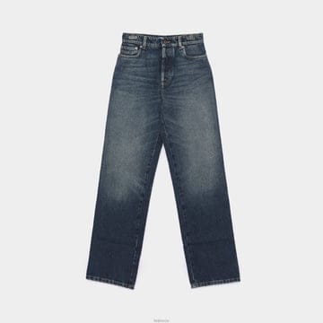 미우미우 26FW 백포켓로고 워싱 와이드 데님 여성 팬츠 GWP582 6019 F0008