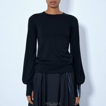 26 FW 와이쓰리 개더드 커프 롱슬리브 드레이프 티셔츠 KS1425