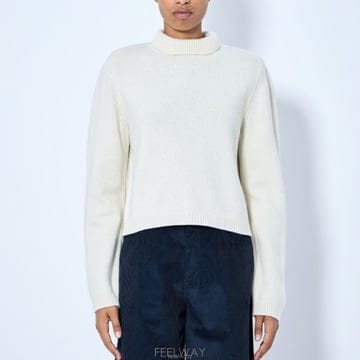 26 FW 로에 ROHE Statement 숄더 크롭 터틀넥 스웨터 420 23 338 101